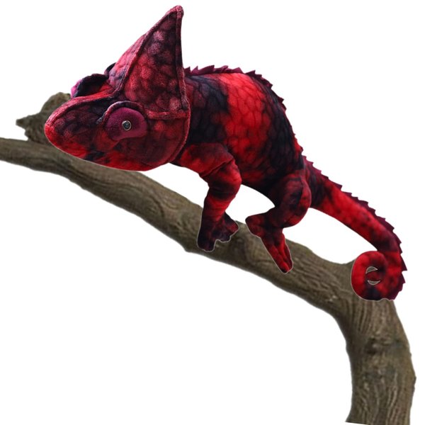 Simulation Chameleon Stuffed Plush Toy - Lizard PlushieToy, Real Life Reptiles Wild Lizard Chameleon Stuffed Animal Toys Gifts for Kids,（27.5 Inches） (Red)