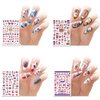 8 Sheets 4th of July Nail Stickers Patriotic Nail Decals 3D Nail Art Stickers Self Adhesive USA American Flag US Heart Star Lips Flame Nail Stickes Memorial Day Independence Day Decorations
