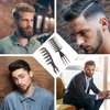 Noverlife 5PCS Men's Pompadour Hairstyling Combs, Professional Wide Teeth Texture Comb for Slicked Back Hairstyle, Retro Oil Head Hair Brushes for Barber Hairdressing Hair Pick Comb