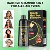 BELEZALIB Black Hair Dye Shampoo for Woman & Man, Argan Hair Color Shampoo 3 in 1, Semi-Permanent Gray Hair Coverage, Mild Formula, Lasts 30 Days(16.90 oz)