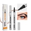 Duo Pack of Vegan-Approved Natural Looking Microblading Eyebrow Pencil, 4D Innovative Micro-Fork Tip Applicator, Long-lasting Eyebrow Pen, Waterproof & Smudgeproof, Cruelty Free (Light Brown)