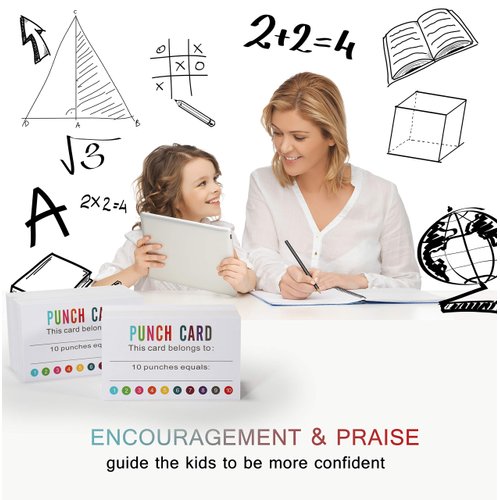 ONEDONE Punch Cards (Pack of 200) Reward Punch Cards for Classroom Behavior Incentive Awards for Kids Students Teachers Home Classroom School Business Loyalty Gift Card - 3.5" x 2"