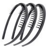 6 Pcs Black Plastic Plain Headbands with Teeth Hair Hoop DIY Hair Accessories Hair Comb for Women Men Girls