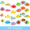 PROLOSO 48 Pcs Toy Fish Tropical Fish Figure Play Set Plastic Sea Animals Themed Party Favors for Kids Toddlers Bath Toys (Style 2)