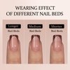 BTArtboxnails XCOATTIPS Press on Nails - French Tip Press on Nails, Fall Nails Short Square Nail Tips, Skin Tones Soft Gel Nails False Nail, Soak Off Acrylic Fake Nails Extensions