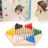 Wooden Chinese Checkers Board Game Set, Colorful Chinese Checkers Board Game Classic Strategy Family Board Game for Kids and Adults 7.8 inch