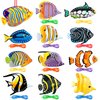 Omlisca Tropical Fish Lacing Cards 12 Pack Ocean Fish Sea Animals Double Sided Cards Sewing Games Ocean Theme Party Decorations for Preschool Home Developing Imagination Education Supplies