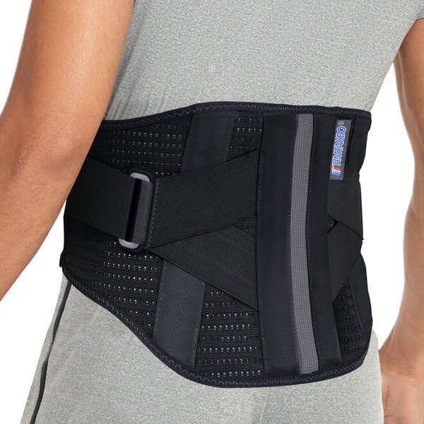 T TIMTAKBO Lower Back Brace W/Removable Lumbar Pad for Men Women Plus Size Herniated Disc,Sciatica,Scoliosis,Waist Pain Relief Lumbar Support Belt(Black-2XL Fit Belly 37.5"-47")
