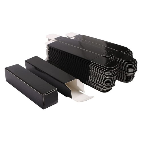 COSIDEA 50 PCS Empty Black Lip Gloss Boxes W23 xW23 xH103mm / 0.9 * 0.9 * 4.05 inch, Cosmetic Perfume/Mascara Box Packaging for Small Business Wholesale, small Kraft Paper Box Luxury Holder Wrapping