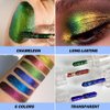VERONNI Chameleon Eyeshadow,3Colors Liquid Metallic Eyeshadows Color Shifting, Holographic Glitter Multichrome Eye Shadow High Pigmented, Long Lasting and Smudge Proof (#01)