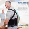 NeoTech Care Adjustable Back Brace Lumbar Support Belt with Suspenders, Charcoal Color, Size L