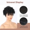 Aisaide Afro Kinky Curly Headband Wig Short Black Afro Wigs for Black Women Synthetic Kinky Curly Headband Wig with Bangs for Women Natural Afro Puff with Bangs Turban Wrap-Wig 4inch