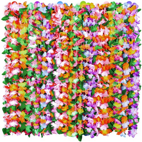 Elcoho 36 Pieces Luau Party Supplies Colorful Hawaiian Leis Necklace Hawaiian Flower Garlands for Adults for Beach Party Decorations Birthday Party Favors