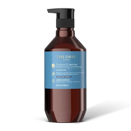 Theorie Coconut and Jasmine Moisturizing Conditioner - Moisturize & Shine for Strong and Healthy Hair - Suited for All Hair Types - Protects Color and Keratin Treated Hair, Pump Bottle 400mL