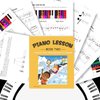 Color Piano and Keyboard Stickers and Complete Color Note Piano Music Lesson and Guide Book 1 and Book 2 for Kids and Beginners; Designed and Printed in USA