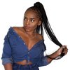 VAVANGA Box Braided Drawstring Ponytail - 26 Inch Long 3X Box Braids Ponytail Hairpiece Clip-in Braiding Drawstring Ponytail Crochet Braided Hair Extensions for Black Women(#1, 26”)