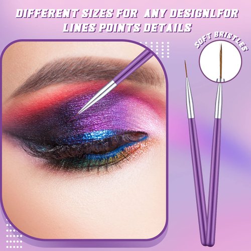 Maitys 6 Pieces Eyeliner Brush Fine Point Eyeliner Eye Makeup Gel Eyeliner Fiber Bristles Eyeliner Brush Applicators Cosmetic Eye Wands Eyeliner(Vivid Style)