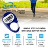 iGANK Simple Walking Pedometer 3D Step Counter for Men Women Kids (Blue)