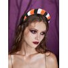 GLBCC Halloween Headband for Women White Black Orange Beaded Headband Headpiece Halloween Costume Party Favors Headband Hair Hoop Accessories (black white orange headband)