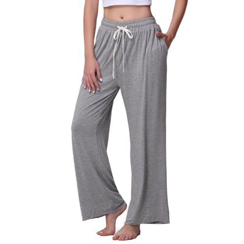 Veseacky Woman's Casual Pants Wide Leg Summer Pants Mom Light Postpartum Clothes Palazzo Pants for Women Dance Pants Mix Grey M
