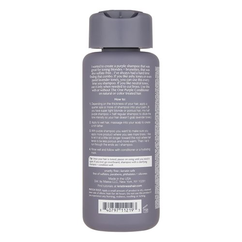 Kristin Ess Hair The One Purple Shampoo for Toning Blonde Hair - Neutralizes Brass + Yellow Tones, Shine Restoring - Sulfate, Silicone and Paraben Free, Color + Keratin Safe, 10 fl. oz.