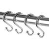 Metal Shower Curtain Hooks，Set of 12 Rings，Rust Resistant S Shaped Hooks Hangers for Shower Curtains, Kitchen Utensils, Clothing, Towels, etc. (Chrome)