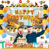 Mpanwen Construction Birthday Party Supplies, 136 Pcs Dump Truck Party Decorations for Boys Baby - Backdrop, Banner, Toppers, Balloons, Cupcakes Wrappers, Party Traffic Signs, Tablecloth