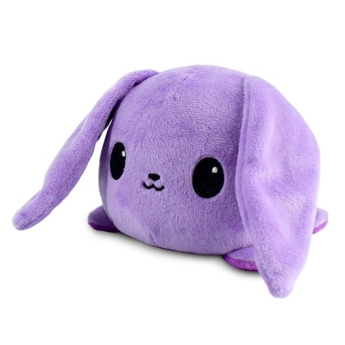 TeeTurtle - The Original Reversible Bunny Plushie - Purple - Cute Sensory Fidget Stuffed Animals That Show Your Mood