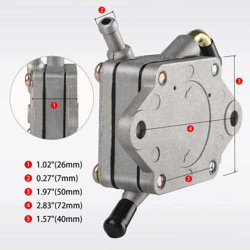 1014523 S 5136 FP002 Fuel Pump Fits for Club Car Gas Golf Cart DS Precedent from 1984 to Present with 290FE 350FE Kawasaki Engine
