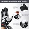 RSPGO Kids Football Gloves Youth Enhanced Grip Silicone Wide Receiver Gloves,Sporty Black M/L
