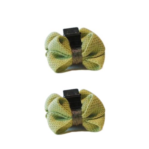 Generic Small Mini Hair Claw Clips for Women Girls Kids Hair Accessories for Long Short Thick Thin Hair Everyday Strong Hold (2 Pack Green Bow1.5""), Black