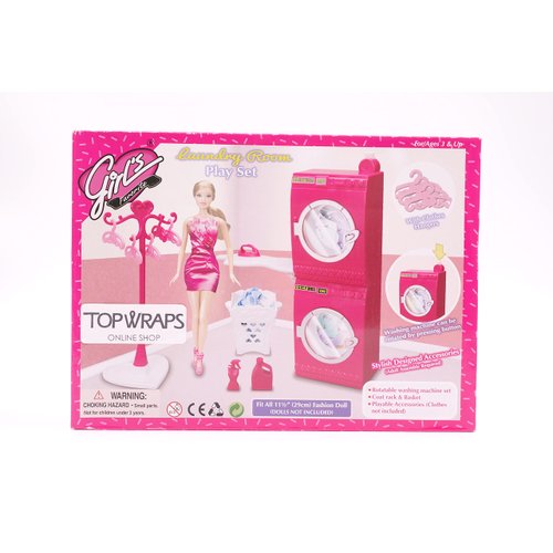 Gloria, Girl Laundry Room Play Set for 11" to 12" Dolls and Dollhouse Furniture