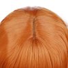 incohair 14 Inches Dark Orange Wig with Bangs Women Girls Short Curly Wavy Bob Wig Shoulder Synthetic Party Wigs Wig Cap Included (Dark Orange)