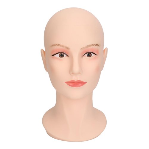 Tomotato Bald Manikin Mannequin Head Wig Mannequin Head Female Face Washable Mannequin Head Stand for Making Wigs, Displaying Wigs, Hats Display