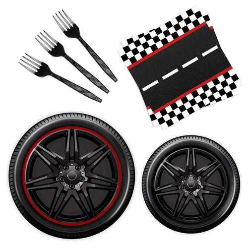 96 Pcs Race Car Plates and Napkins Party Supplies Race Car Birthday Party Decorations Race Car Party Favors Race Car Party Supplies for Boys