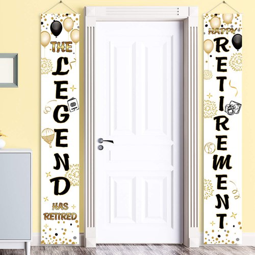 Retirement Party Decoration Set Retirement Porch Sign Teacher Appreciation Banner Hanging Decoration for Indoor Outdoor Retirement Decoration Party Grad Party Decorations