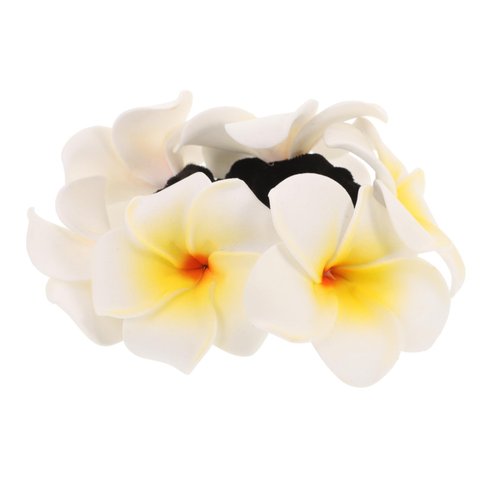 LALADEFIEE Hawaiian Hair Scrunchy for Women Floral Ponytail Hair Tie with Bow Tropical Hair Accessories for Beach Parties and Everyday Wear