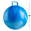 Hopper Ball with Handle for Kids - 20-inch (50cm) Bouncy Balls for Kids, Blue Jumping Ball for Kids Kangaroo Hippity Hop Balls, Sit and Spin Bouncing Ball with Handle and Hand Pump