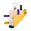The Learning Lovey LA Lakers Baby Tag Toy - NBA Basketball - Baby Sensory Crinkle Toys - Soft & Safe - Ideal Baby Stroller Toy - BPA Free w/Stroller Clip (8" x 8" Tag Toy)