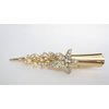 Gold or silver clear or ab crystal flower metal alligator hair clip (Primary color: Silver/clear crystal)