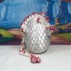 Generic 3D Printed Dragon Mushroom Dragon with Dragon Egg, Articulated 12"" White and RED Dragon, Figurine Fidget Toy, Executive Desk Toy D036
