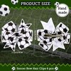 Whaline Soccer Hair Clip - 6Pcs Black & White Sports Themed Hairgrip Bows for Girls, Women, Soccer Team Gift, Party Supplies, Daily Hair Accessories