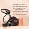 ZFC Foundation Makeup Concealer, Medium-to-Full Coverage Foundation Cream, Long Lasting Waterproof Up to 12HR Hybrid Setting Powder