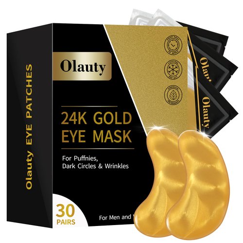 24k Gold Under Eye Patches,30 Pcs Collagen Under Gel Eye Masks,Reducing Fine and Lines Dark Circleeye Patches,Gel Eye Masks Beauty & Personal Care,Black Box