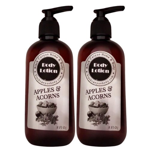 Black Canyon Apples & Acorns Scented Luxury Body Lotion with Lanolin and Jojoba Oil, 8 Oz (2 Pack)