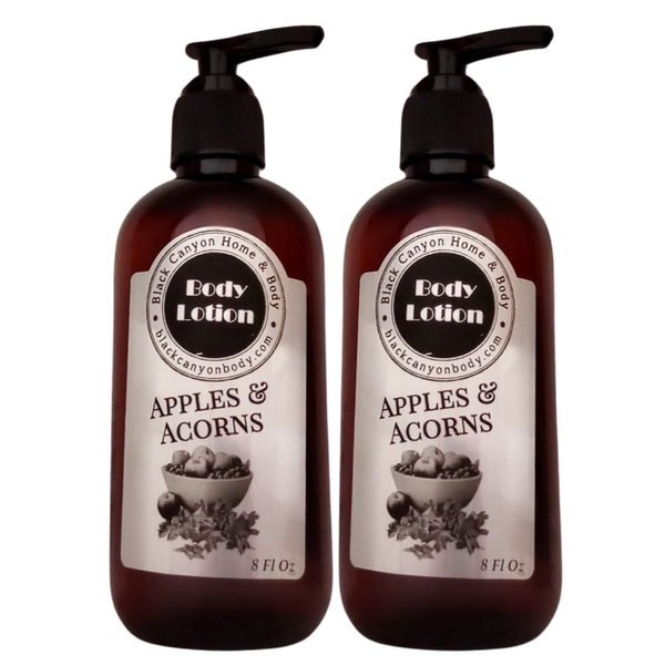 Black Canyon Apples & Acorns Scented Luxury Body Lotion with Lanolin and Jojoba Oil, 8 Oz (2 Pack)