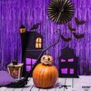 KatchOn, Metallic Foil Purple Backdrop Curtain - 3.2x6.5 Feet, Pack of 2 | Purple Party Decorations | Purple Streamers for Purple Birthday Decorations | Halloween Backdrop for Purple Halloween Décor