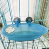 Bird Bathtub with Mirror Toy Shower Tub Bathtub Cleaning Tool Plastic Durable Adorable Odorless for Small Parrot Parakeet Cockatiel Conure Lovebird Finch Budgie Canary Cage Accessories (A)