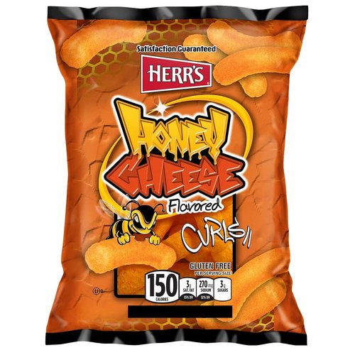 Herr's - HONEY CHEESE CURLS, 1 Oz Pack of 7 bags