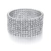Zealmer Women Clear Rhinestone 8 Row Stretch Bracelet Silver Tone(small)